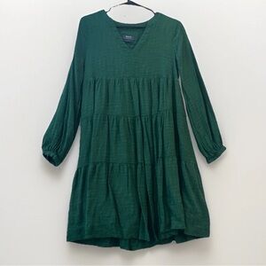 Maeve Anthropologie Women's  Tiered Tunic Dress in Evergreen Size XS Layered